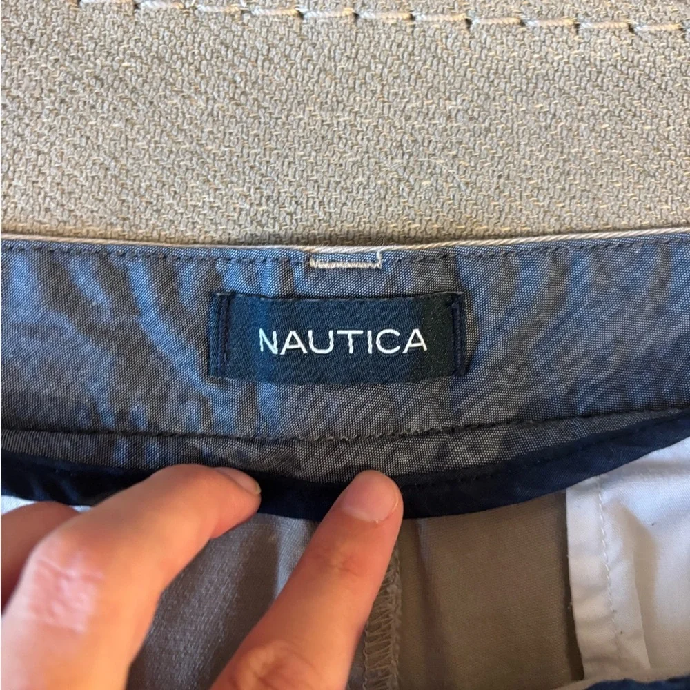 Nautica Men's Flat Front Shorts - Light Tan - Picture 3 of 5